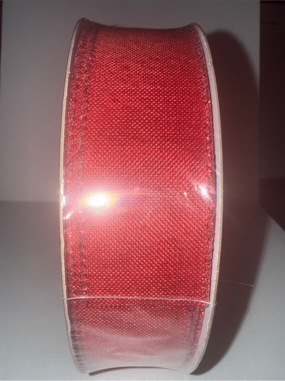 Wired Edge Decorative Ribbon in Red for Crafts & Gift Wrapping - Picture 3 of 6